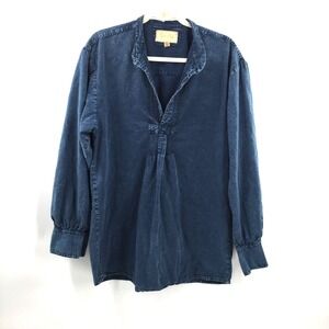 Scully Dark Denim Top boho minimalist effortless chic tunic western equestrian M